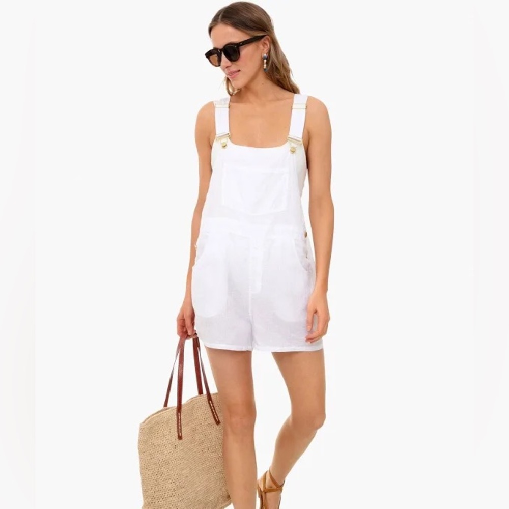 WeWoreWhat White linen overalls